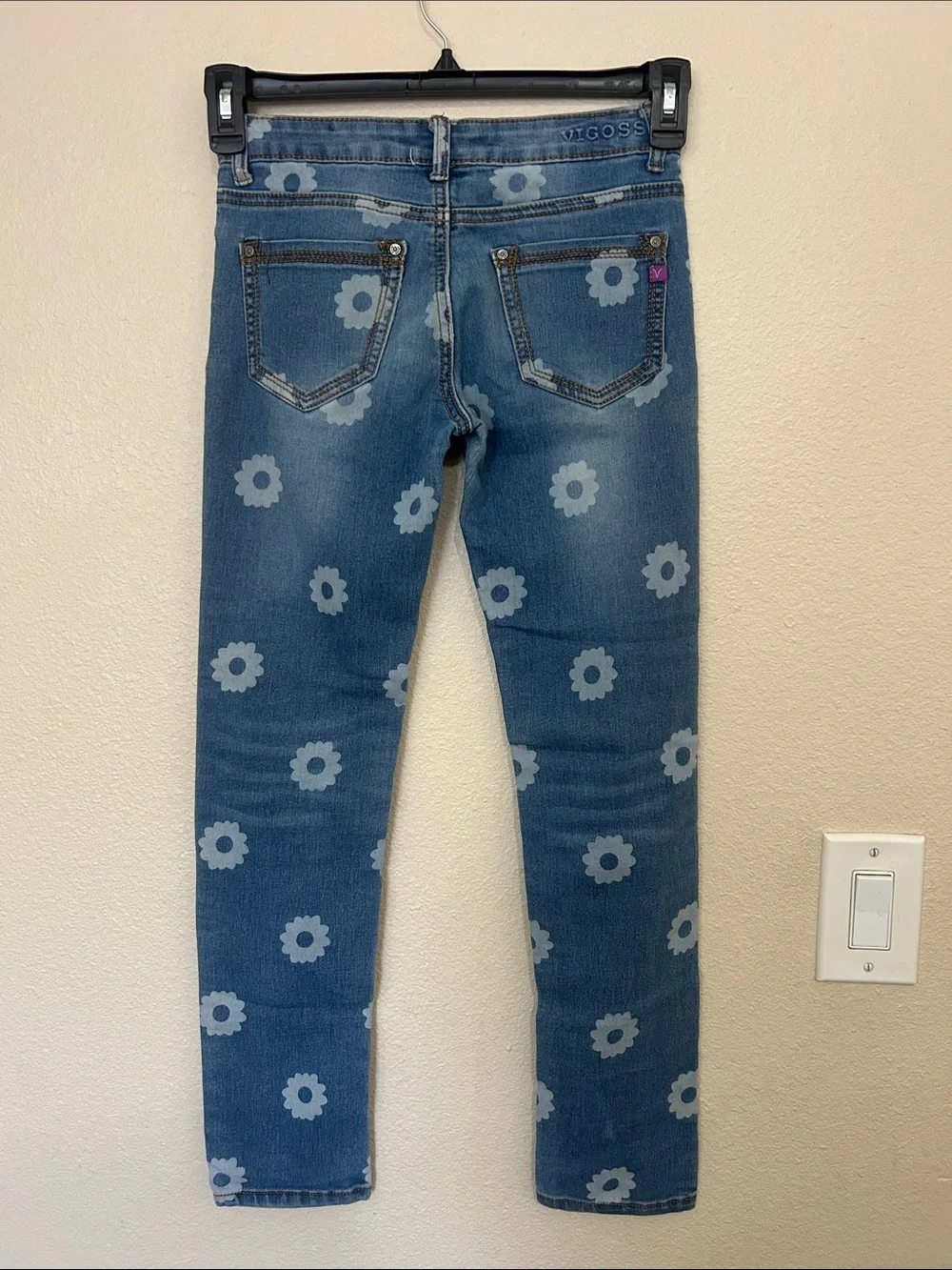 VIGOSS Y2K Vibes Daisy Flower Skinny Jeans